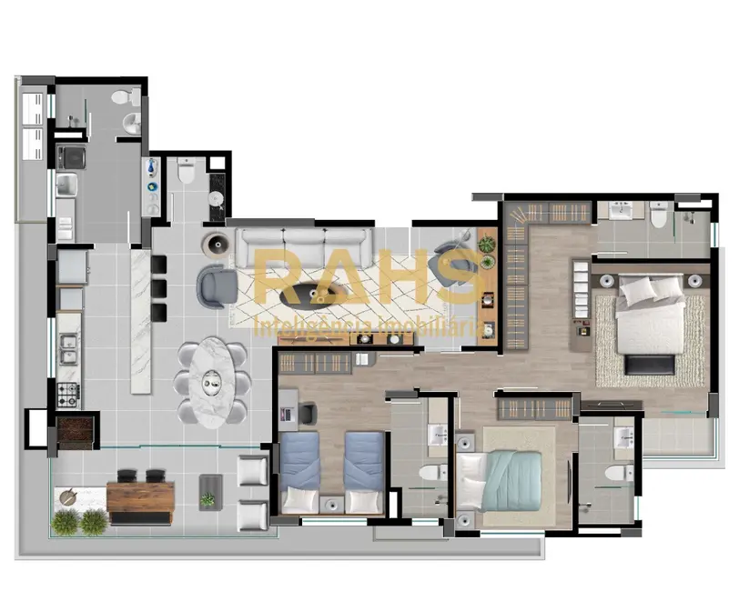 Foto 3 de Apartamento com 3 quartos à venda, 135m2 em Anita Garibaldi, Joinville - SC