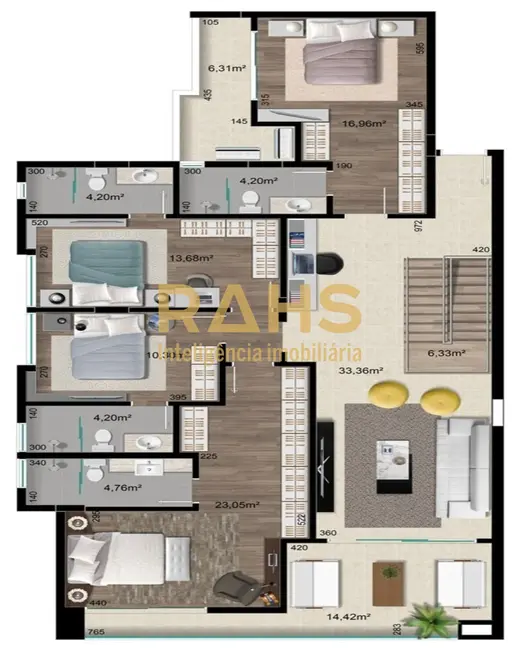 Foto 8 de Cobertura com 4 quartos à venda, 329m2 em América, Joinville - SC