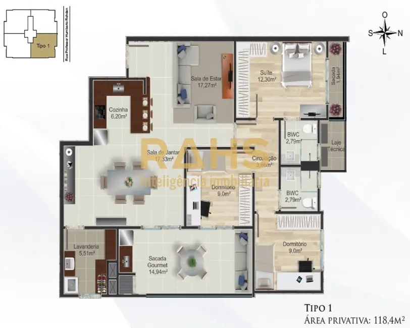 Apartamento com 3 quartos à venda, 112m2 em Costa e Silva, Joinville - SC - imagem 7 Foto 7 de Apartamento com 3 quartos à venda, 112m2 em Costa e Silva, Joinville - SC
