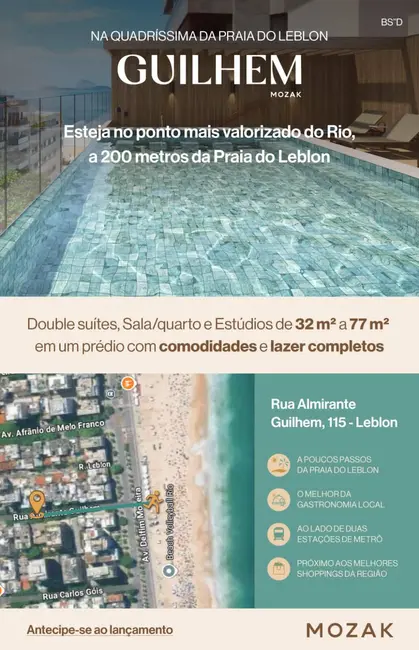 Apartamento com 1 quarto à venda, 32m2 em Leblon, Rio De Janeiro - RJ - imagem 2 Foto 2 de Apartamento com 1 quarto à venda, 32m2 em Leblon, Rio De Janeiro - RJ