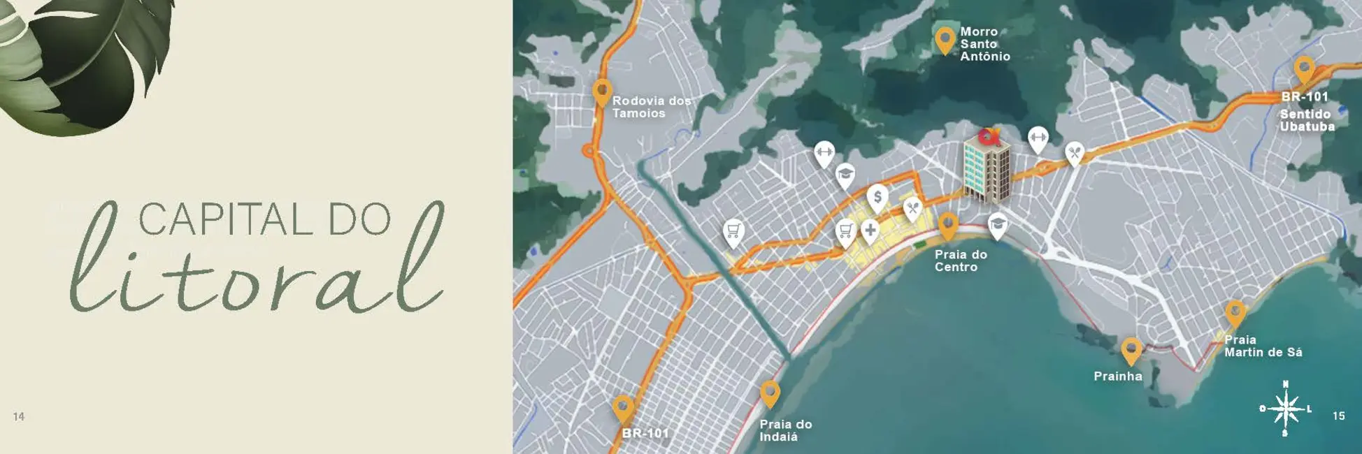 Foto 5 de Apartamento com 2 quartos à venda, 76m2 em Sumaré, Caraguatatuba - SP