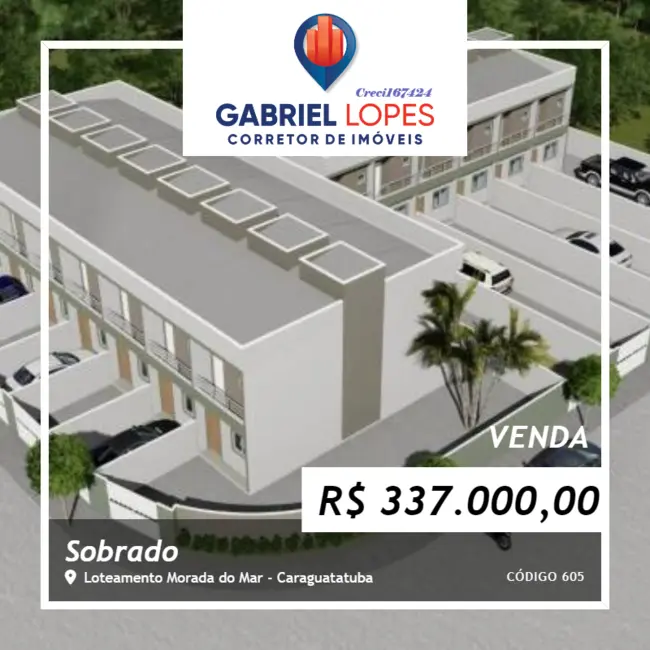 Foto 1 de Sobrado com 2 quartos à venda, 80m2 em Loteamento Morada do Mar, Caraguatatuba - SP
