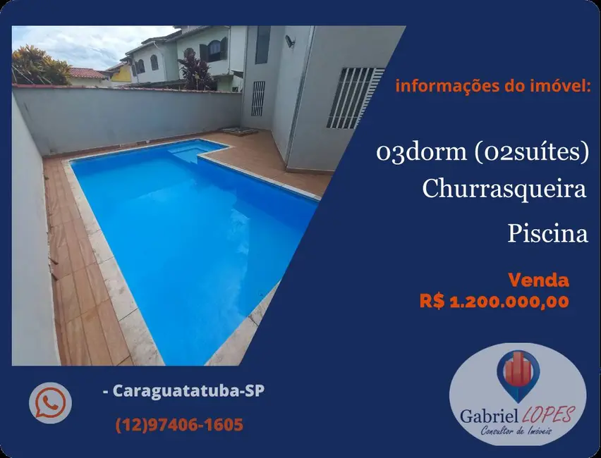 Foto 1 de Casa com 3 quartos à venda, 357m2 em Indaiá, Caraguatatuba - SP