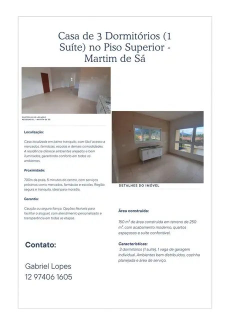 Foto 2 de Casa com 3 quartos para alugar, 250m2 em Martim de Sá, Caraguatatuba - SP