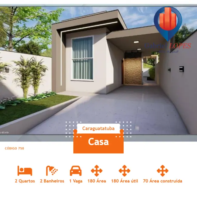 Foto 1 de Casa com 2 quartos para alugar, 180m2 em Loteamento Estância Mirante de Caraguatatuba, Caraguatatuba - SP