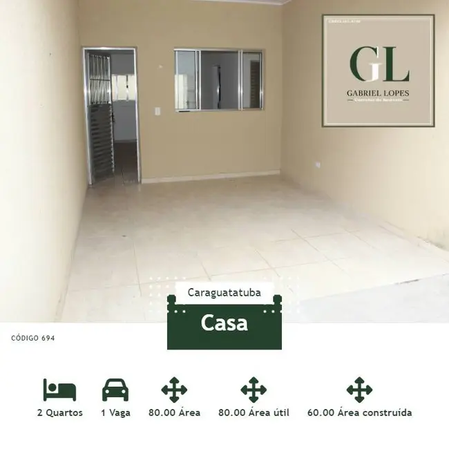 Foto 2 de Casa com 2 quartos para alugar, 80m2 em Pegorelli, Caraguatatuba - SP