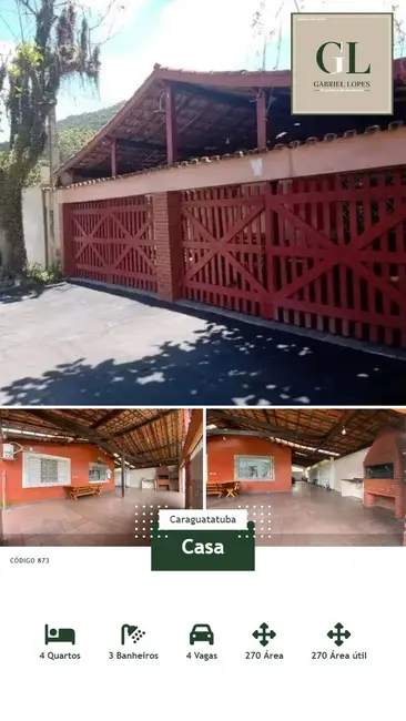 Foto 2 de Casa com 4 quartos à venda e para alugar, 270m2 em Martim de Sá, Caraguatatuba - SP