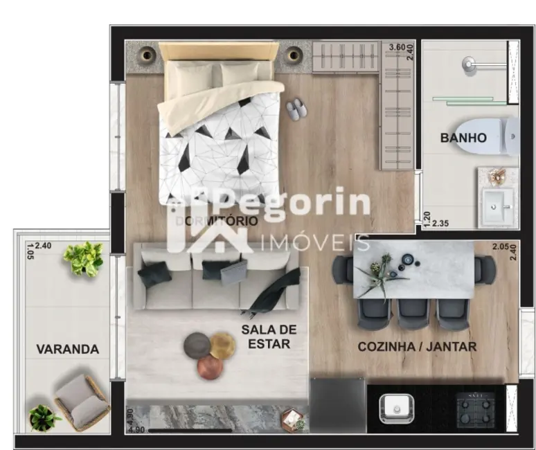 Apartamento com 1 quarto à venda, 30m2 em Centro, Pinhais - PR - imagem 6 Foto 6 de Apartamento com 1 quarto à venda, 30m2 em Centro, Pinhais - PR