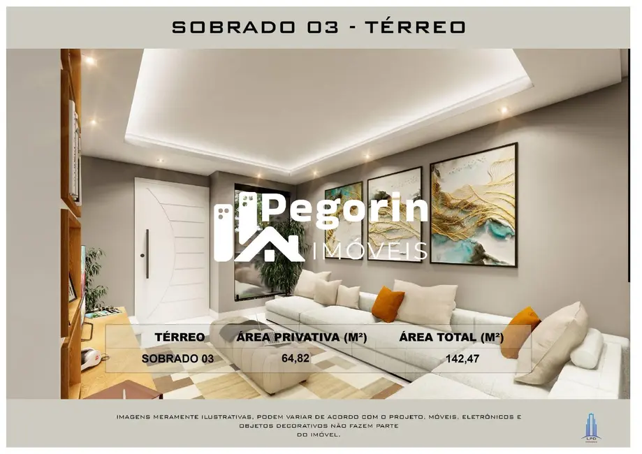 Foto 1 de Sobrado com 3 quartos à venda, 65m2 em Emiliano Perneta, Pinhais - PR