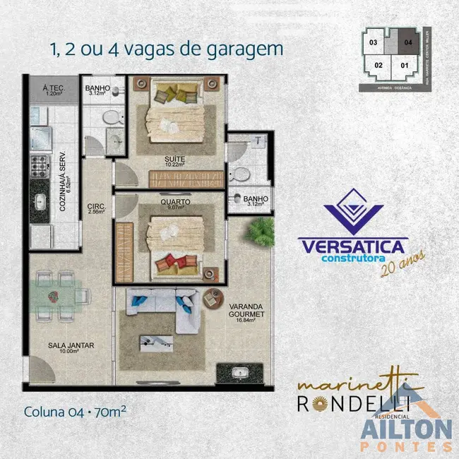 Foto 8 de Apartamento com 2 quartos à venda, 70m2 em Praia do Morro, Guarapari - ES
