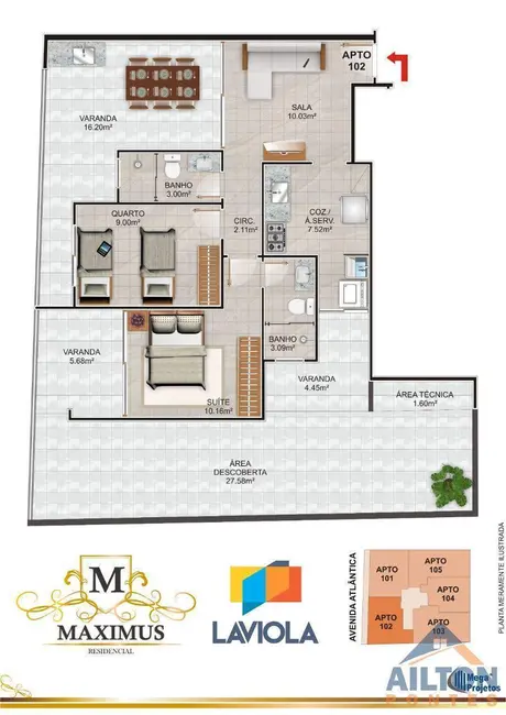 Foto 9 de Apartamento com 2 quartos à venda, 69m2 em Praia do Morro, Guarapari - ES