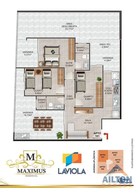 Foto 7 de Apartamento com 2 quartos à venda, 69m2 em Praia do Morro, Guarapari - ES