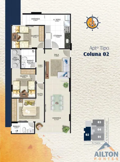 Foto 8 de Apartamento com 2 quartos à venda, 75m2 em Praia do Morro, Guarapari - ES