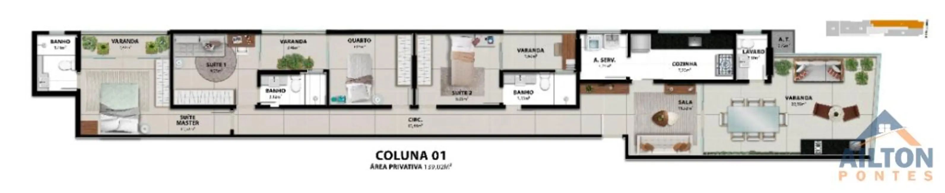 Foto 6 de Apartamento com 4 quartos à venda, 139m2 em Muquiçaba, Guarapari - ES