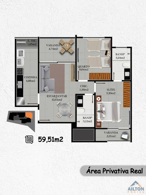 Apartamento com 2 quartos à venda, 73m2 em Centro, Guarapari - ES - imagem 7 Foto 7 de Apartamento com 2 quartos à venda, 73m2 em Centro, Guarapari - ES