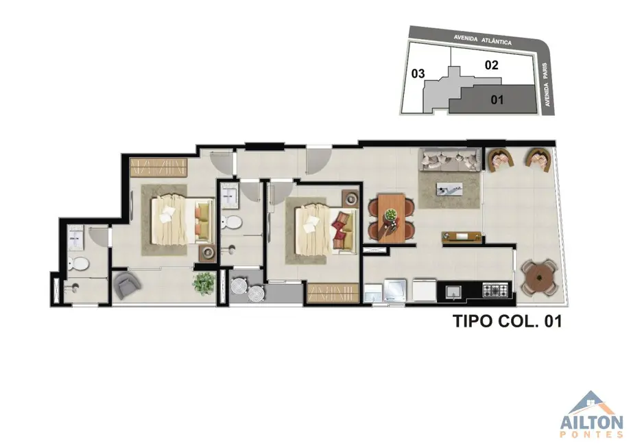 Apartamento com 2 quartos à venda, 67m2 em Praia do Morro, Guarapari - ES - imagem 7 Foto 7 de Apartamento com 2 quartos à venda, 67m2 em Praia do Morro, Guarapari - ES