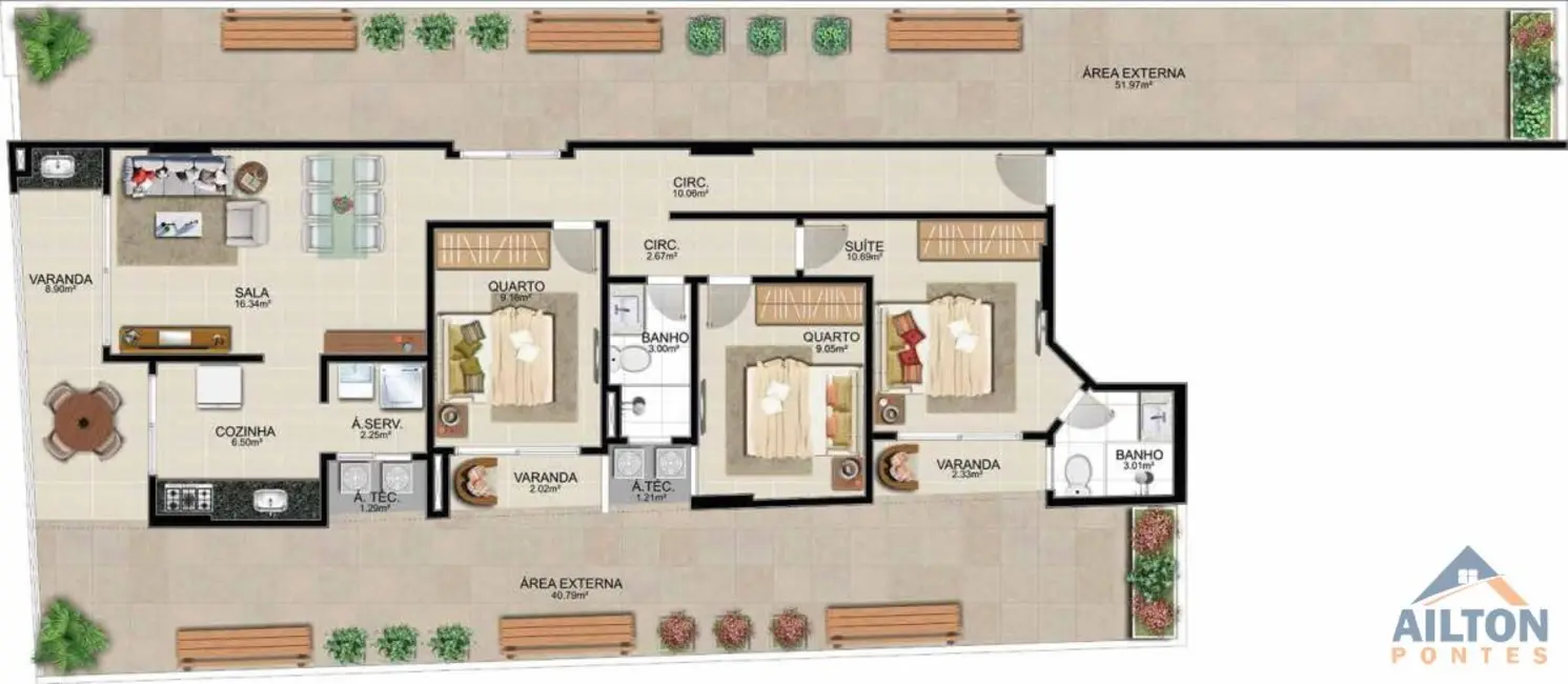 Apartamento com 2 quartos à venda, 68m2 em Praia do Morro, Guarapari - ES - imagem 8 Foto 8 de Apartamento com 2 quartos à venda, 68m2 em Praia do Morro, Guarapari - ES