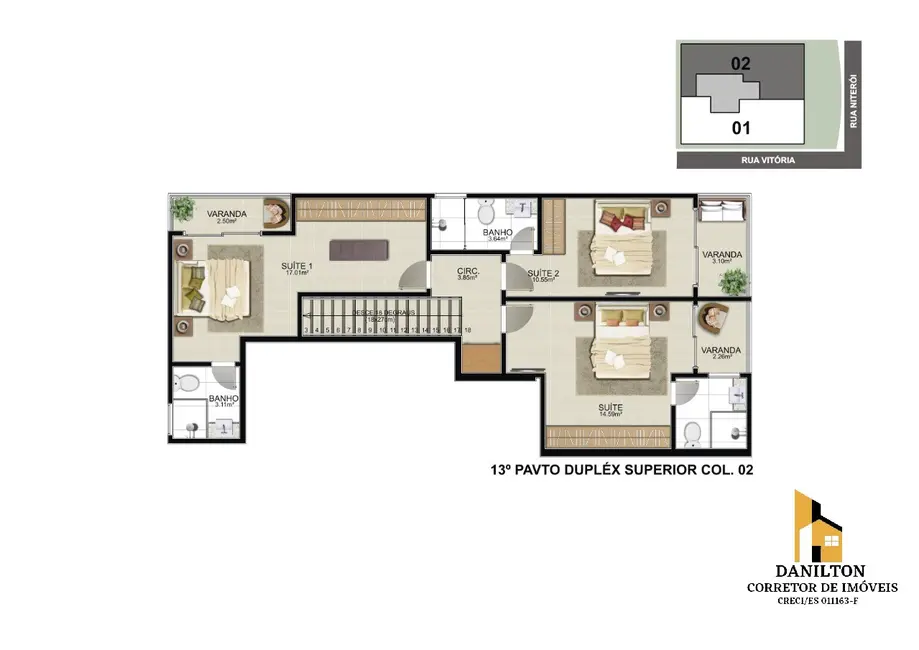 Apartamento com 3 quartos à venda, 140m2 em Praia do Morro, Guarapari - ES - imagem 4 Foto 4 de Apartamento com 3 quartos à venda, 140m2 em Praia do Morro, Guarapari - ES