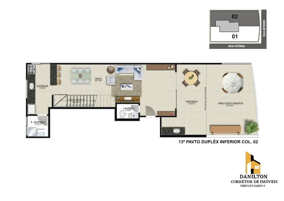 Apartamento com 3 quartos à venda, 140m2 em Praia do Morro, Guarapari - ES - imagem 5 Foto 5 de Apartamento com 3 quartos à venda, 140m2 em Praia do Morro, Guarapari - ES