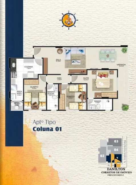 Apartamento com 2 quartos à venda, 100m2 em Praia do Morro, Guarapari - ES - imagem 5 Foto 5 de Apartamento com 2 quartos à venda, 100m2 em Praia do Morro, Guarapari - ES