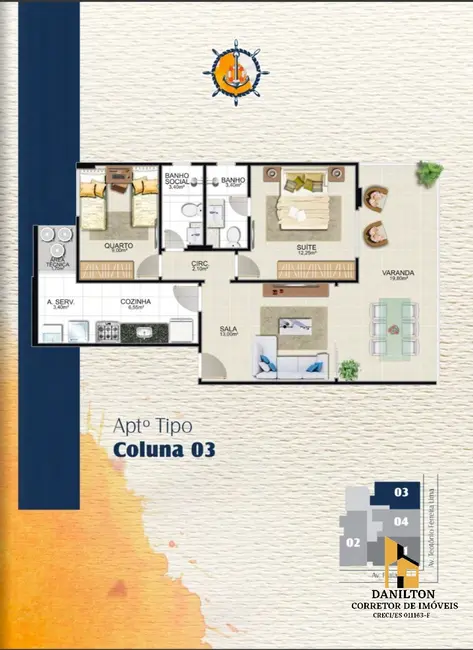 Apartamento com 2 quartos à venda, 100m2 em Praia do Morro, Guarapari - ES - imagem 7 Foto 7 de Apartamento com 2 quartos à venda, 100m2 em Praia do Morro, Guarapari - ES