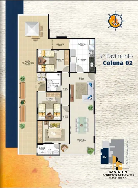 Apartamento com 2 quartos à venda, 100m2 em Praia do Morro, Guarapari - ES - imagem 9 Foto 9 de Apartamento com 2 quartos à venda, 100m2 em Praia do Morro, Guarapari - ES