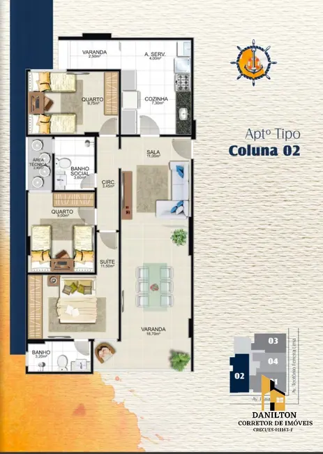 Apartamento com 2 quartos à venda, 100m2 em Praia do Morro, Guarapari - ES - imagem 6 Foto 6 de Apartamento com 2 quartos à venda, 100m2 em Praia do Morro, Guarapari - ES