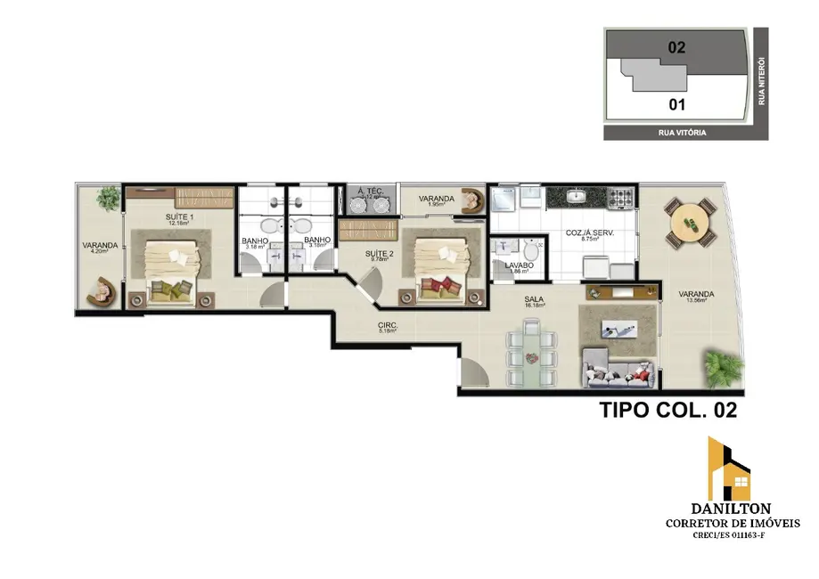 Apartamento com 3 quartos à venda, 89m2 em Praia do Morro, Guarapari - ES - imagem 3 Foto 3 de Apartamento com 3 quartos à venda, 89m2 em Praia do Morro, Guarapari - ES