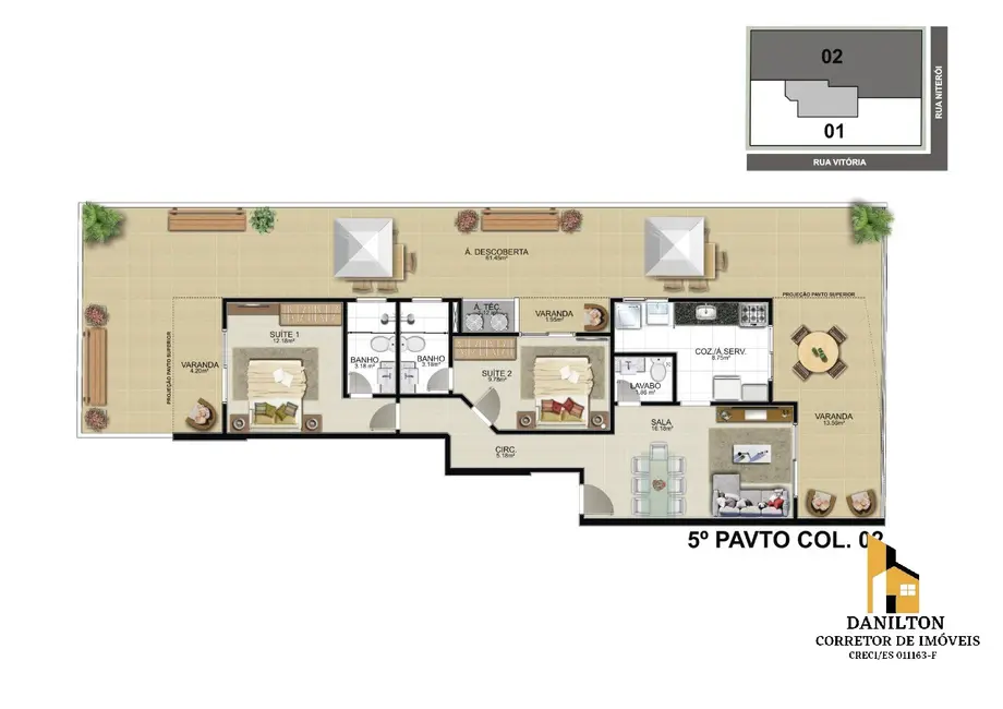 Apartamento com 3 quartos à venda, 89m2 em Praia do Morro, Guarapari - ES - imagem 6 Foto 6 de Apartamento com 3 quartos à venda, 89m2 em Praia do Morro, Guarapari - ES