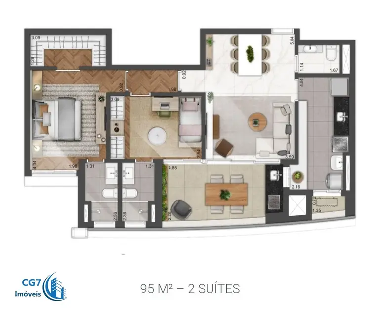 Foto 1 de Apartamento com 2 quartos à venda, 95m2 em Alphaville Conde II, Barueri - SP