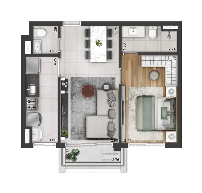 Foto 1 de Apartamento com 1 quarto à venda, 51m2 em Barueri - SP