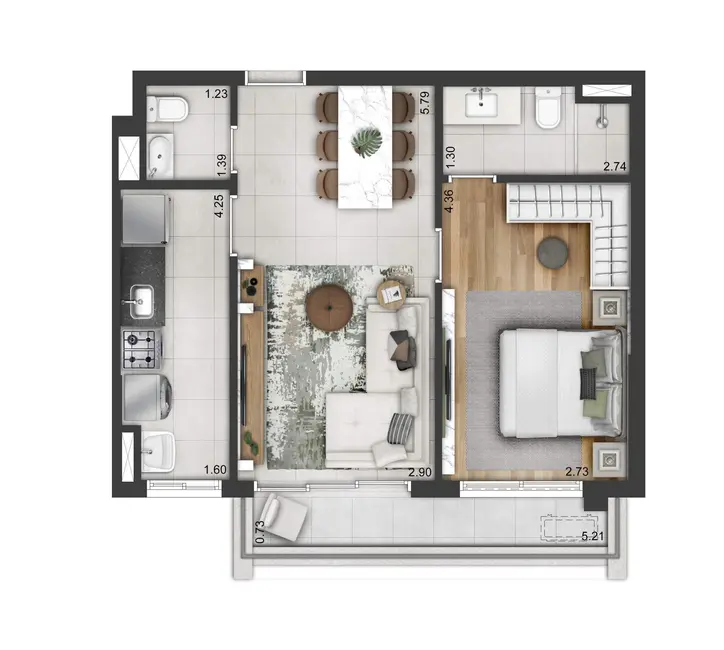 Foto 1 de Apartamento com 1 quarto à venda, 53m2 em Barueri - SP