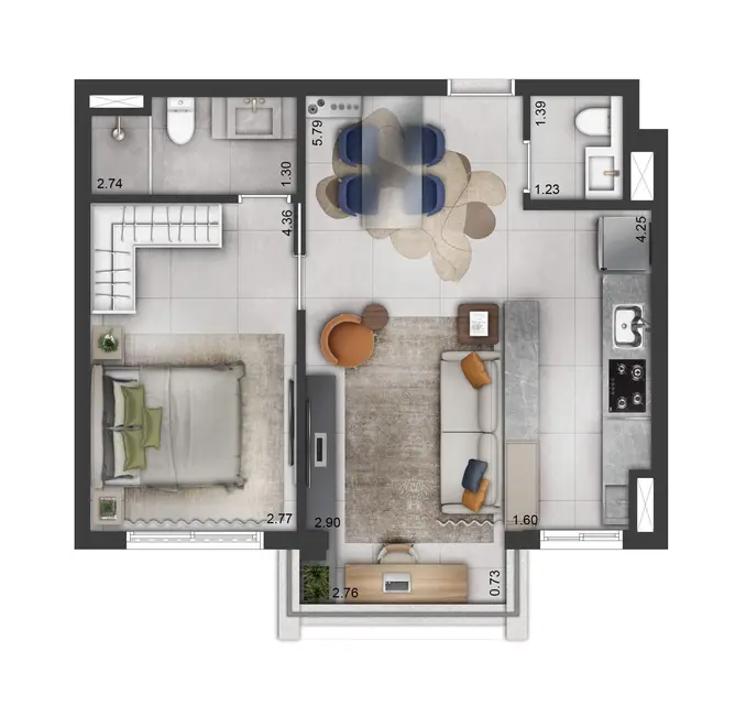 Foto 1 de Apartamento com 1 quarto à venda, 51m2 em Barueri - SP