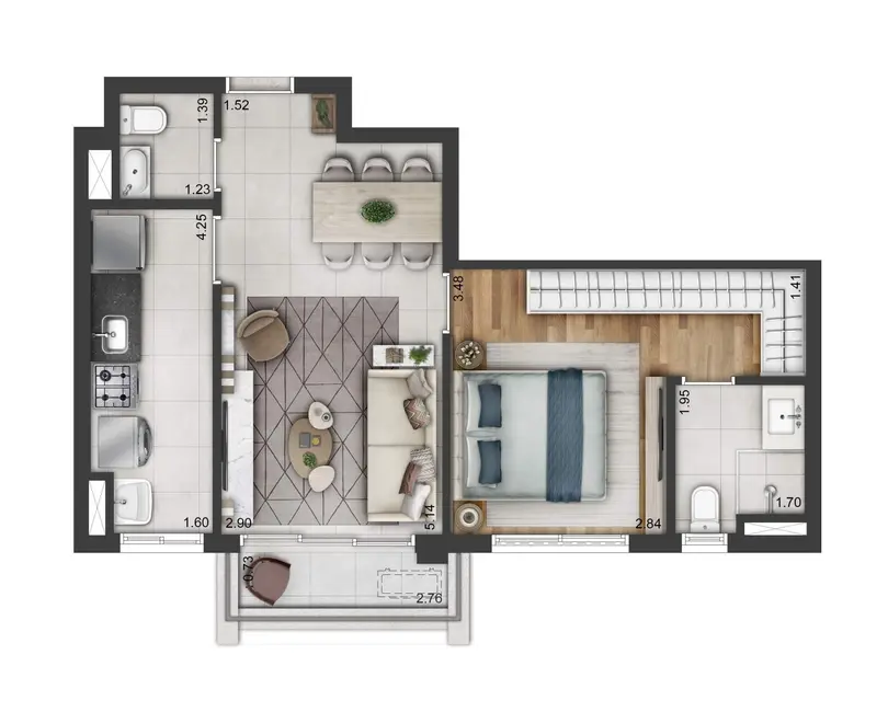 Foto 1 de Apartamento com 1 quarto à venda, 52m2 em Barueri - SP