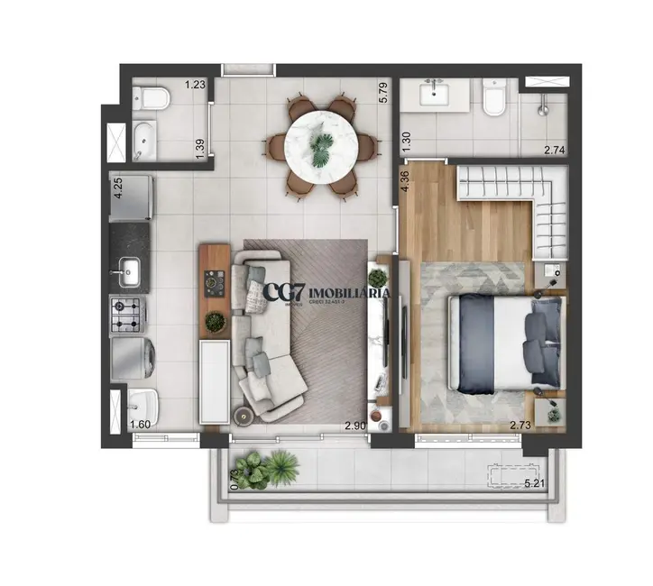 Foto 2 de Apartamento com 1 quarto à venda, 53m2 em Barueri - SP