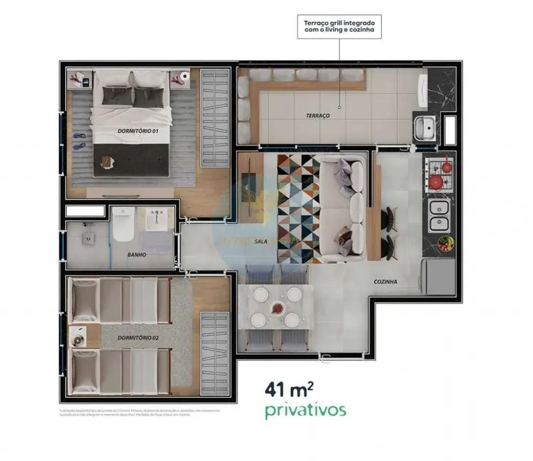 Foto 1 de Apartamento com 2 quartos à venda, 42m2 em Granja Viana, Cotia - SP