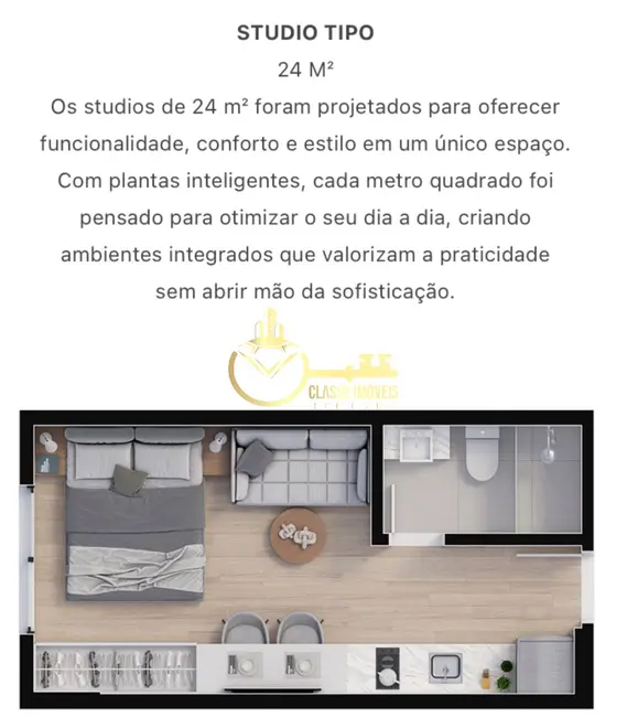 Foto 2 de Apartamento com 1 quarto à venda, 24m2 em São João, Itajai - SC