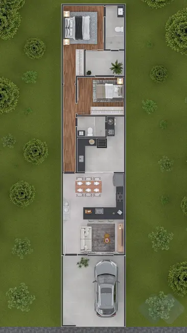 Foto 2 de Casa com 3 quartos à venda, 125m2 em Residencial Ouro Verde, Botucatu - SP