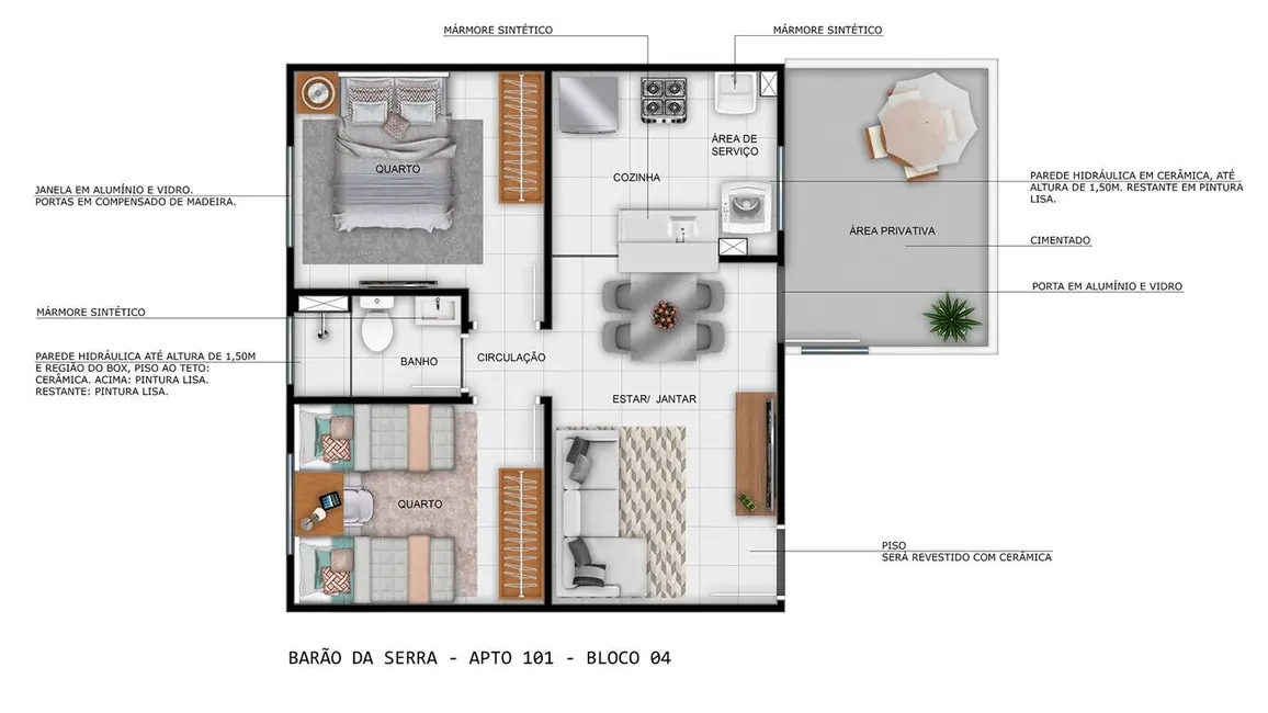 Foto 1 de Apartamento com 2 quartos à venda, 39m2 em Centro, Botucatu - SP