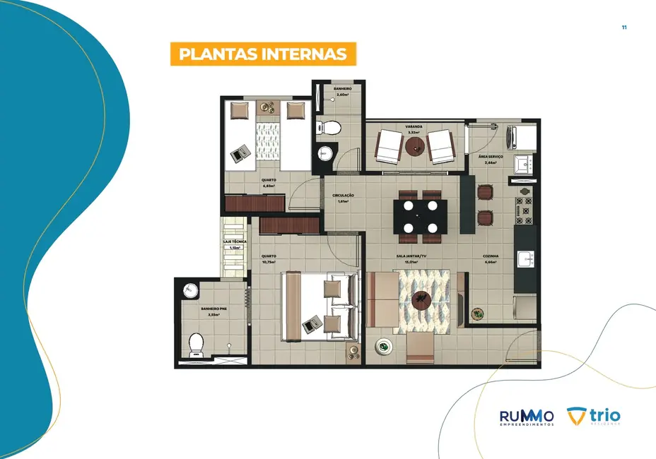 Foto 2 de Apartamento com 2 quartos à venda, 59m2 em Morumbi, Uberlandia - MG