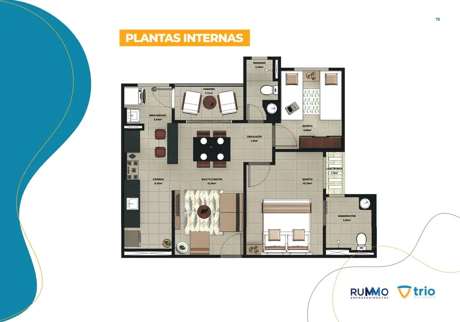 Foto 3 de Apartamento com 2 quartos à venda, 59m2 em Morumbi, Uberlandia - MG