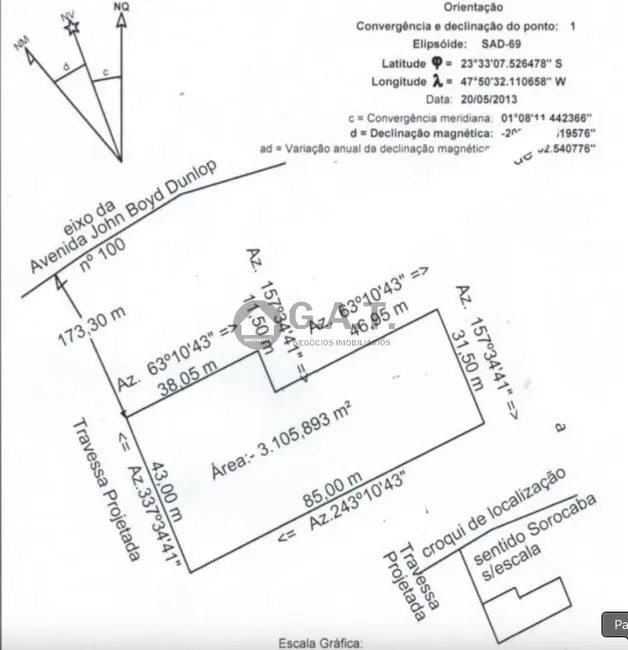 Foto 2 de Terreno / Lote à venda, 3105m2 em Éden, Sorocaba - SP