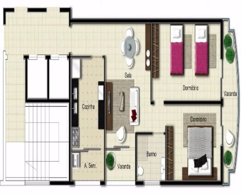 Foto 5 de Apartamento com 2 quartos à venda, 54m2 em Jardim Vergueiro, Sorocaba - SP