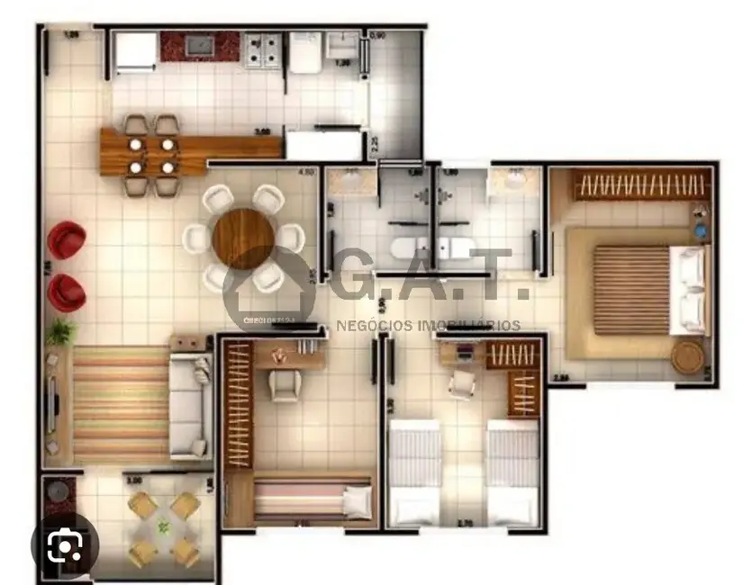 Apartamento com 3 quartos à venda, 93m2 em Parque Campolim, Sorocaba - SP - imagem 4 Foto 4 de Apartamento com 3 quartos à venda, 93m2 em Parque Campolim, Sorocaba - SP