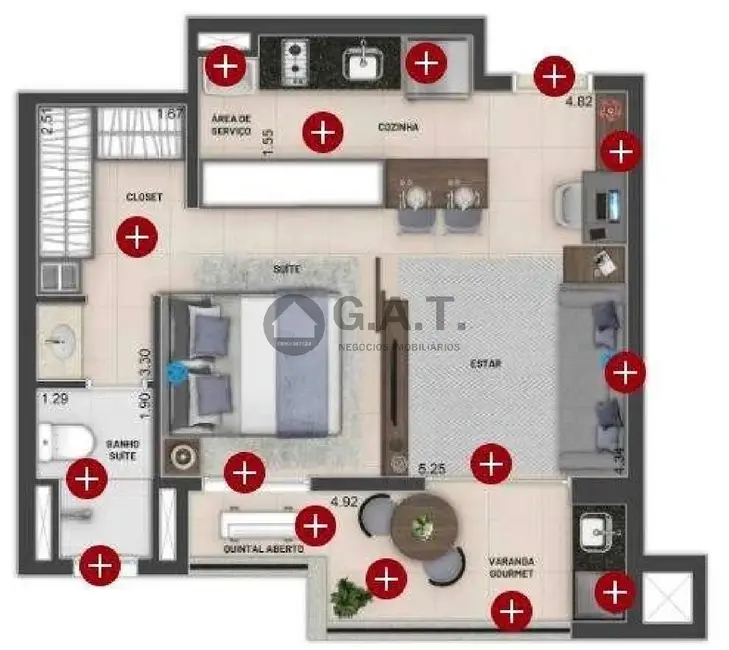 Foto 8 de Apartamento com 1 quarto à venda, 47m2 em Parque Campolim, Sorocaba - SP
