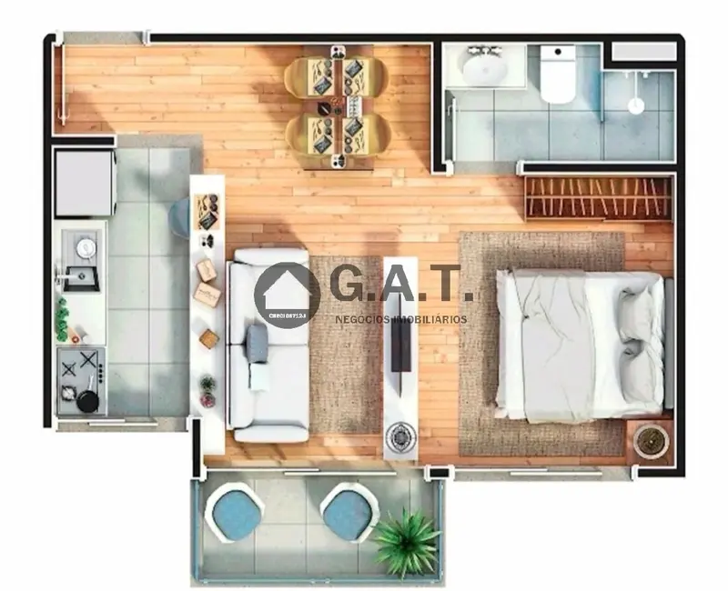 Foto 8 de Apartamento com 1 quarto para alugar, 38m2 em Jardim Portal da Colina, Sorocaba - SP