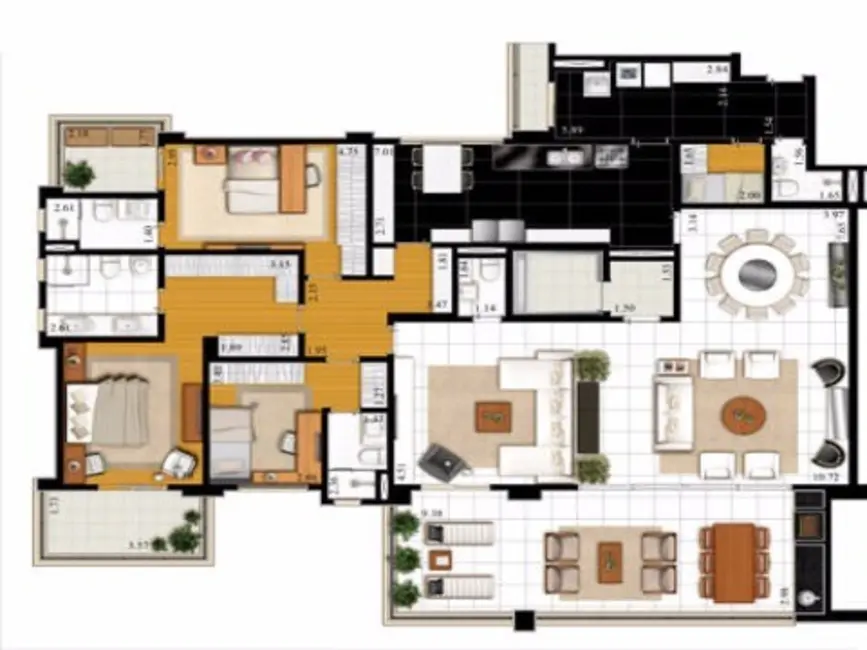 Foto 9 de Apartamento com 3 quartos à venda, 196m2 em Sorocaba - SP