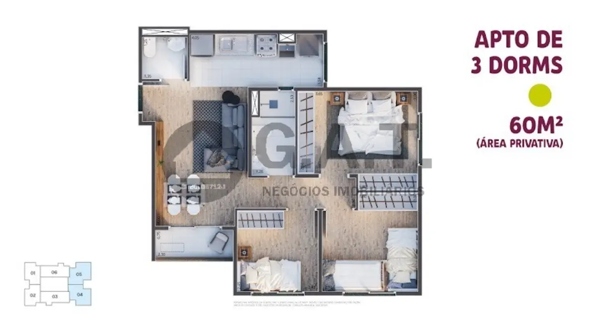 Apartamento com 3 quartos à venda, 61m2 em Jardim Santa Rosália, Sorocaba - SP - imagem 9 Foto 9 de Apartamento com 3 quartos à venda, 61m2 em Jardim Santa Rosália, Sorocaba - SP