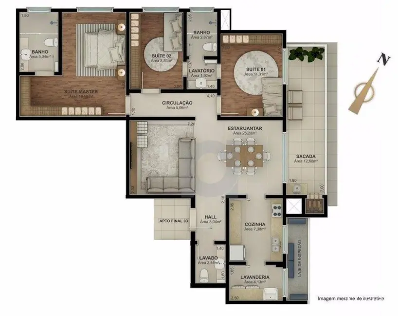 Foto 6 de Apartamento com 3 quartos à venda, 212m2 em Morro do Espelho, Sao Leopoldo - RS