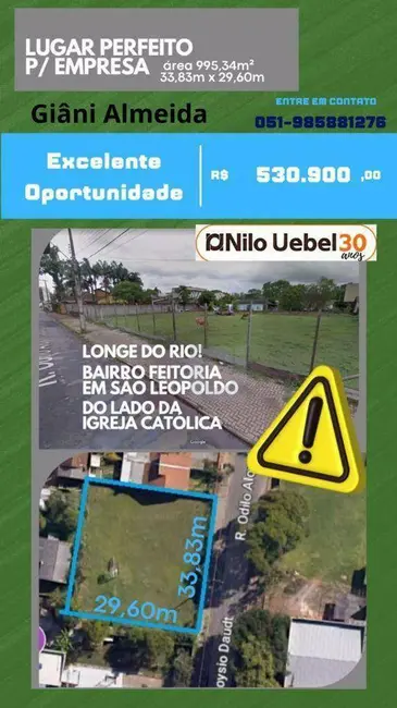 Terreno / Lote à venda, 995m2 em Feitoria, Sao Leopoldo - RS - imagem 7 Foto 7 de Terreno / Lote à venda, 995m2 em Feitoria, Sao Leopoldo - RS